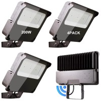 Lightdot 200W Led Flood Light Outdoor 5000K 28000Lm (1200W Equivalent) Led Stadium Flood Light With Dusk To Dawn Photocell, Ip65 Waterproof Area Lightings For Parking Lot/Stadium-4Pack