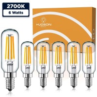 Hudson 4W Led Candelabra Light Bulb 6 Pack 2700K Dimmable T6U Shaped Warm White Chandelier Bulbs 60W Equivalent E12 Sma