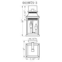 Milford 3 Light Outdoor Black Wall Lantern