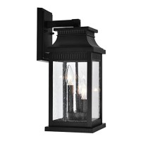 Milford 3 Light Outdoor Black Wall Lantern