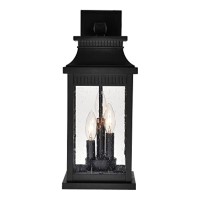 Milford 3 Light Outdoor Black Wall Lantern