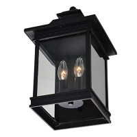 Cleveland 2 Light Black Outdoor Wall Light