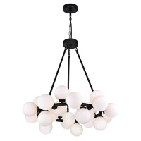 Arya 25 Light Chandelier With Black Finish