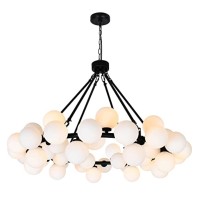 Arya 45 Light Chandelier With Black Finish