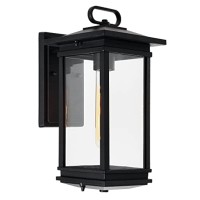 Oakwood 1 Light Outdoor Black Wall Lantern