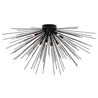 Savannah 8 Light Flush Mount With Black Finish