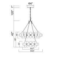 Arya 70 Light Chandelier With Black Finish