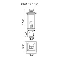 Oakwood 1 Light Outdoor Black Lantern Head