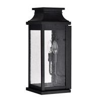 Milford 2 Light Outdoor Black Wall Lantern