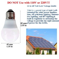 Taysing 12V Light Bulb A15 3W Cold White 6000K E26 Screw Base 12V Led Bulb Dc 12 Volt 24V 36V 48V Low Voltage Lights For Solar Battery System,Rv,Marine Boat,Off Grid Lighting(3W-6000K-4 Pack)