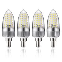 Aolang E12 Led Candelabra Bulb, 12W Led Candle Bulbs,100-Watt Light Bulbs Equivalent, Daylight White 6000K Chandelier Bulbs, E12 Candelabra Base, 85V-265V, 1200Lumens, Non-Dimmable (4 Pack)