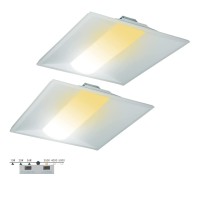 Sokply 2X2Ft Led Recessed Troffer Light, 4680Lm 3500K/4000K/5000K Selectable, 15W/25W/36W Swith Adjustable Center Basket Light, 1-10V Dimmable Drop Ceiling Light - Ul&Dlc Listed(2 Pack)