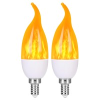 Myogrip Flame Light Bulbs Outdoor, Led Flame Effect Light Bulbs, 3 Modes Fire Light Bulb, E12 Base Flickering Light Bulbs Candelabra Bulb For Christmas Indoor Outdoor Decoration (2 Pack)