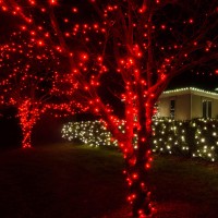 Dazzle Bright 33Ft 100 Led Christmas Lights, Christmas String Lights Plug In With 8 Modes, Waterproof Christmas Decorations For Xmas Indoor Outdoor Party Home Tree Decor, Red