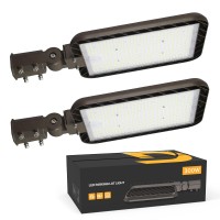 Demilare 300W Led Parking Lot Lights 2Pack 45000Lm Quick Installation Shoebox Light Slip Fitter Mount Dusk To Dawn Photocell Out