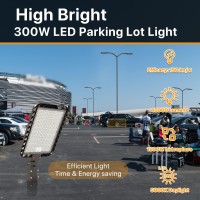 Demilare 300W Led Parking Lot Lights 2Pack 45000Lm Quick Installation Shoebox Light Slip Fitter Mount Dusk To Dawn Photocell Out