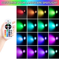 Aponuo Halloween Spotlights Rgb Color Changing Low Voltage Landscape Lights With Transformer Ip67 Waterproof Remote Control O