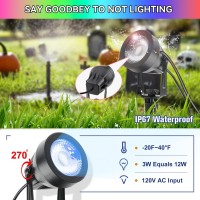 Aponuo Halloween Spotlights Rgb Color Changing Low Voltage Landscape Lights With Transformer Ip67 Waterproof Remote Control O