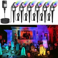 Aponuo Landscape Lighting Halloween Color Changing Low Voltage Landscape Lights With Transformer Ip67 Waterproof Remote Contro