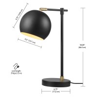 Globe Electric Novogratz X 65785 Charlotte 18 Table Lamp Matte Black Brass Accents