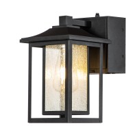 Aloadecor 1 Light Black Exterior Light Dusk To Dawn Motion Sensor Outdoor Lights Garage Wall Lights With Seeded Glass Front Porch Light Fixtures With Gfci Outlets For Outside Garden Porch Patio