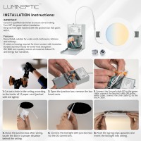 Lumineptic 6 Inch 5Cct Dimmable Slim Recessed Led Pot Lights, Selectable Colors, Bathroom, Soffits & Damp Locations,12W, 1050 Lm High Brightness, (5Cct - 2700K/3000K/3500K/4000K/5000K, 50 Pack)