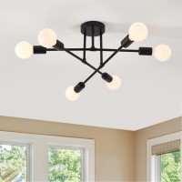 Yxth Semi Flush Mount Ceiling Light Fixture 6 Lights Modern Sputnik Chandelier Ceiling Lamp With E26 Bulb Base Light Fixtures