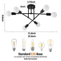 Yxth Semi Flush Mount Ceiling Light Fixture 6 Lights Modern Sputnik Chandelier Ceiling Lamp With E26 Bulb Base Light Fixtures