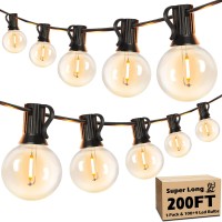 Brightever 200Ft Outdoor String Lights Dimmable Led Outside Patio Lights With 1004 Shatterproof G40 Globe Edison Bulbs Connect