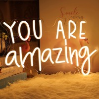 Sylhome You Are Amazing Led Neon Light Sign 5V Girls Boys Bedroom Living Room Classroom Wall Decor Sign Hanging Smart Birthday Christmas Gift Usb 16.9