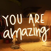 Sylhome You Are Amazing Led Neon Light Sign 5V Girls Boys Bedroom Living Room Classroom Wall Decor Sign Hanging Smart Birthday Christmas Gift Usb 16.9