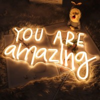 Sylhome You Are Amazing Led Neon Light Sign 5V Girls Boys Bedroom Living Room Classroom Wall Decor Sign Hanging Smart Birthday Christmas Gift Usb 16.9