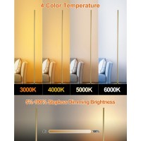 Modern Floor Lamp Led Standing Corner Lamp Gold Decor Contemporary Metal Floor Lamp For Living Room Bedrooms With Remote Touch