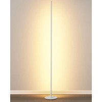 Modern Floor Lamp Led Standing Corner Lamp White Decor Contemporary Metal Floor Lamp For Living Room Bedrooms With Remote Touc