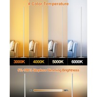 Modern Floor Lamp Led Standing Corner Lamp White Decor Contemporary Metal Floor Lamp For Living Room Bedrooms With Remote Touc