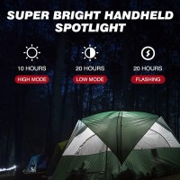 Taller Upgraded Rechargeable Spotlight Outdoor Super Bright 10000Mah Hand Held Work Lights Flashlight Warning Lamp Ipx7 Waterp