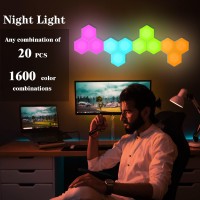 Yxqua Hexagon Lights Modular Touch Remote Control Led Wall Panels For Patients With Autism Game Room Decor Gift Birthday 12