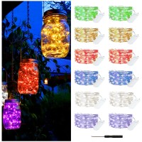 Bexdir 12 Packs Fairy Lights, Bright Fairy Lights Battery Operated, 7Ft 20Led Waterproof Fairy String Lights, Firefly Starry Moon Lights For Diy Mason Jar Birthday Wedding Party Bedroom