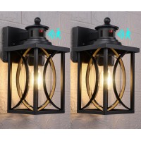 Partphoner Motion Sensor Outdoor Lights Fixture, Dusk To Dawn Outdoor Lighting Exterior Wall Sconce, Waterproof Porch Light Wall Mounted Outside Lantern For Garage, Entryway, Doorway