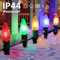 C9 Christmas Pathway Lights Outdoor, 25.7 Feet 20 Led C9 Strawberry Walkway Lights With Marker Stakes, Connectable Shatterproof C9 String Lights For Lane Outside Yard Decorations, Multicolored