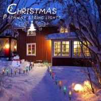 C9 Christmas Pathway Lights Outdoor, 25.7 Feet 20 Led C9 Strawberry Walkway Lights With Marker Stakes, Connectable Shatterproof C9 String Lights For Lane Outside Yard Decorations, Multicolored