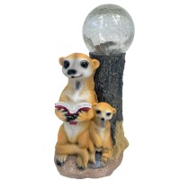 Solar Powered Meerkat Garden Ornament Outdoor Decorative Light Up Home D