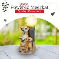 Solar Powered Meerkat Garden Ornament Outdoor Decorative Light Up Home D