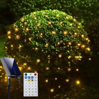 Solar Net Halloween Lights Orange 300 Led Net Lights Outdoor Mesh Lights Waterproof 19 Modes Solar Powered Wrap Tree Lights Fo