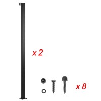 Naturein String Light Poles (2 Pack) - Outdoor Metal Posts For Hanging String Lights - Garden, Backyard, Patio Lighting Stand Mounted On Brick Wall, Concrete Wall And Wood Top Rail