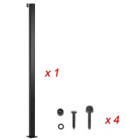 Naturein String Light Poles (1 Pack) - Outdoor Metal Posts For Hanging String Lights - Garden, Backyard, Patio Lighting Stand Mounted On Brick Wall, Concrete Wall And Wood Top Rail