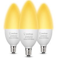 Jandcase Yellow Bug Light Bulbs, Yellow Candelabra Light Bulbs, Dimmable Yellow Led Bulbs, E12, 6W (60W Equivalent) Bug Lights, Amber Led Bulbs For Outdoor, Hallway, Porch, Ul Listed, 3 Pack