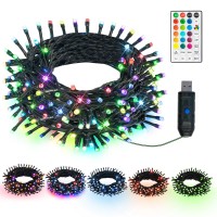 Dazzle Bright Color Changing Christmas Lights, 33Ft 100 Led Rgb String Lights With Remote & Timer, Usb Powered Fairy Lights For Indoor Outdoor Xmas Tree Party Wedding Christmas Decorations