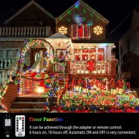 Knonew 403Ft 1000 Led String Lights Outdoor Christmas Lights 8 Modes & Timer Fairy Light Plug In Waterproof Led String Lights For Xmas Yard Tree Wedding Party Holiday Decorations (Multicolor)