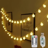 Amars Room Decor 33Ft Led Fairy String Lights With Remote Timer, Usb Plug, Christmas Bedroom Hanging Cute Globe String Lights For Indoor Outdoor Wall Classroom Tapestry Party Patio